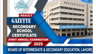 BISE Lahore 10th Class Result 2025 Gazette Download PDF 2025